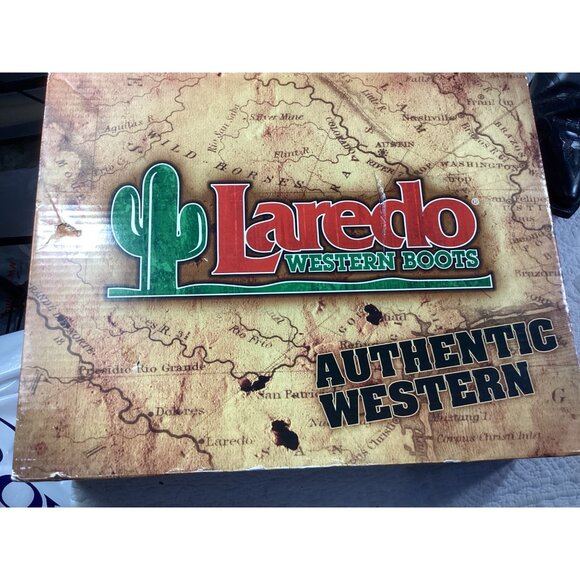 Laredo Cowboy Boots Men’s Black Leather* Sz 11 EW *Hawk*Western Style*Box - Picture 3 of 16